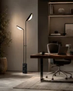 Dual-Head Sculptural Floor Lamp | Modern Reading Light - Image 3