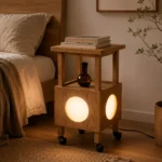 Mobile Side Table Lamp | Modern Wooden Ambient LED Night Light Furniture - Image 6