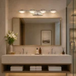 Modern Chrome LED Vanity Mirror Light | Wave Bathroom Lamp - Image 4