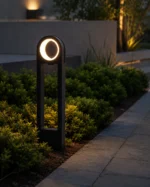 Molde Black Halo Outdoor Bollard Light for Garden Pathway Lighting - Image 3