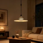 Floating Disc Pendant Light – Modern Chrome Acrylic LED Hanging Light - Image 5