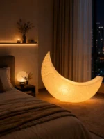 Illuminated Crescent Moon Chair with RGB LED Lights - Image 5