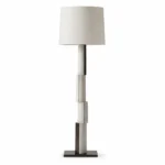 Modern Geometric Column Floor Lamp | Fabric Shade