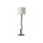 Modern Geometric Column Floor Lamp | Fabric Shade