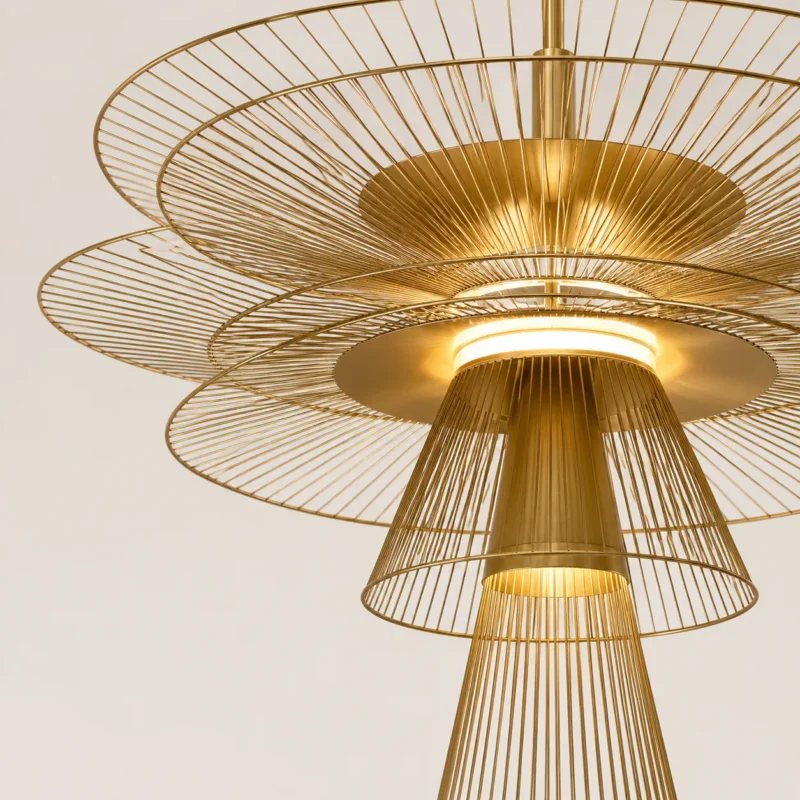 Golden Radiance Metal Wire Chandelier for Modern Luxury Interiors - Image 5