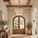 Rustic Boho Wooden Beaded Chandelier for Dining Room and Living Room - Image 2