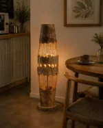 Rustic Wood Floor Lamp | Handmade LED Lighting - Image 5