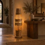 Rustic Wood Floor Lamp | Handmade LED Lighting - Image 3