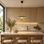 Modern Disc Pendant Light | Black Minimalist LED Ceiling Lighting Fixture - Image 3
