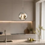 Molten Glass Globe Pendant Light | Modern Art Glass Fixture - Image 4