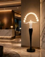 Sculptural Human Figure LED Floor Lamp | Art Lighting - Image 5
