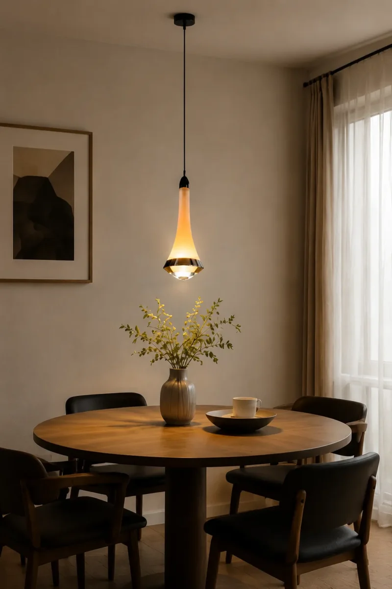 Smart Gesture Pendant Light | Pearl Black LED Minimalist Ceiling Lighting Fixture - Image 4