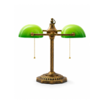 Vintage Banker Table Lamp | Double Shade Brass Green Desk Lamp for Study & Bedroom