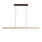 Travertine & Wood Linear Pendant Light | Modern LED