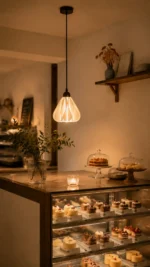 French Vintage Pendant Light | Wooden PLA Petal LED Lighting Fixture - Image 2