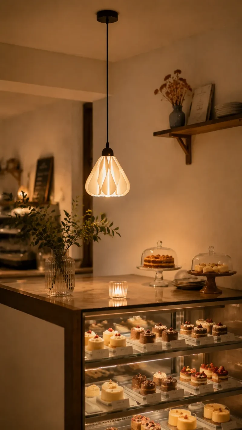 French Vintage Pendant Light | Wooden PLA Petal LED Lighting Fixture - Image 2