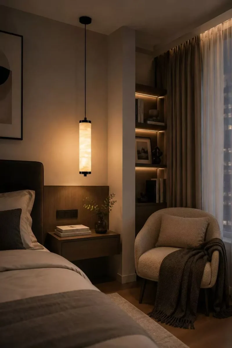 Alabaster Linear Pendant Light | Modern Minimalist LED Ceiling Lamp - Image 2