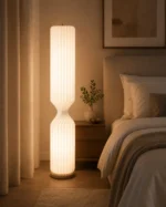Pleated Twist Fabric Floor Lamp | Cream White - Image 5