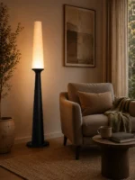 Modern Branch Floor Lamp with Double Fabric Shades - Image 3