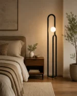 Double-Arch Glass Globe LED Floor Lamp - Image 3