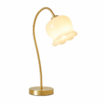 Brass Tulip Glass Table Lamp | Modern Luxury LED Table Lamp