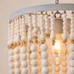 Rustic Boho Wooden Beaded Chandelier for Dining Room and Living Room - Image 3
