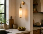 Marble Wall Light | Natural Stone Brass Wall Sconce - Image 4