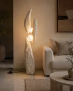 Sculptural Cement Globe Floor Lamp | Modern LED Lighting - Image 5