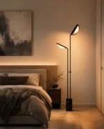 Dual-Head Sculptural Floor Lamp | Modern Reading Light - Image 2