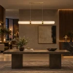 Modern Brass Alabaster Linear Pendant Light | LED - Image 6