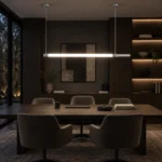 Modern Silver Linear LED Pendant Light – Minimalist Chandelier - Image 2