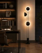 Modern Black Glass Globe Floor Lamp | LED Lighting - Image 5