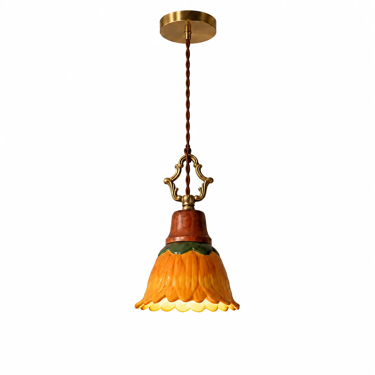 50c2364efb91ddcc1ddc0c964fd2a568_11zon Vintage Ceramic Pendant Light | Retro Tulip Lighting Fixture - Image 1