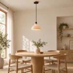 Handmade Fabric Pendant Light | Natural LED Hanging Light - Image 5