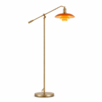 Amber Glass Floor Lamp | Adjustable Modern Lighting