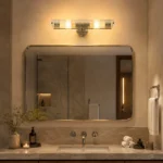 Bauhaus Ribbed Glass Vanity Wall Light with E14 LED - Image 5