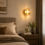 Amber Glass Wall Light | Dimmable LED Wall Sconce - Image 2