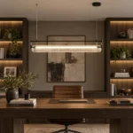 Ribbed Glass Linear LED Pendant Light - Image 7