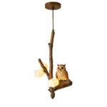 Owl Branch Pendant Light | Rustic Artistic Lighting
