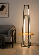 Modern LED Floor Lamp with Wooden Tabletop | Nordic Light - Image 4