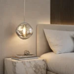 Molten Glass Globe Pendant Light | Modern Art Glass Fixture - Image 6