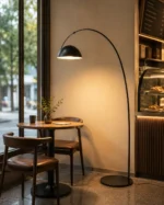 Modern Arc Floor Lamp | Minimalist Carbon Steel Light - Image 4