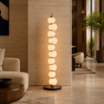Spiral LED Floor Lamp | Frosted Glass Lighting - Image 3