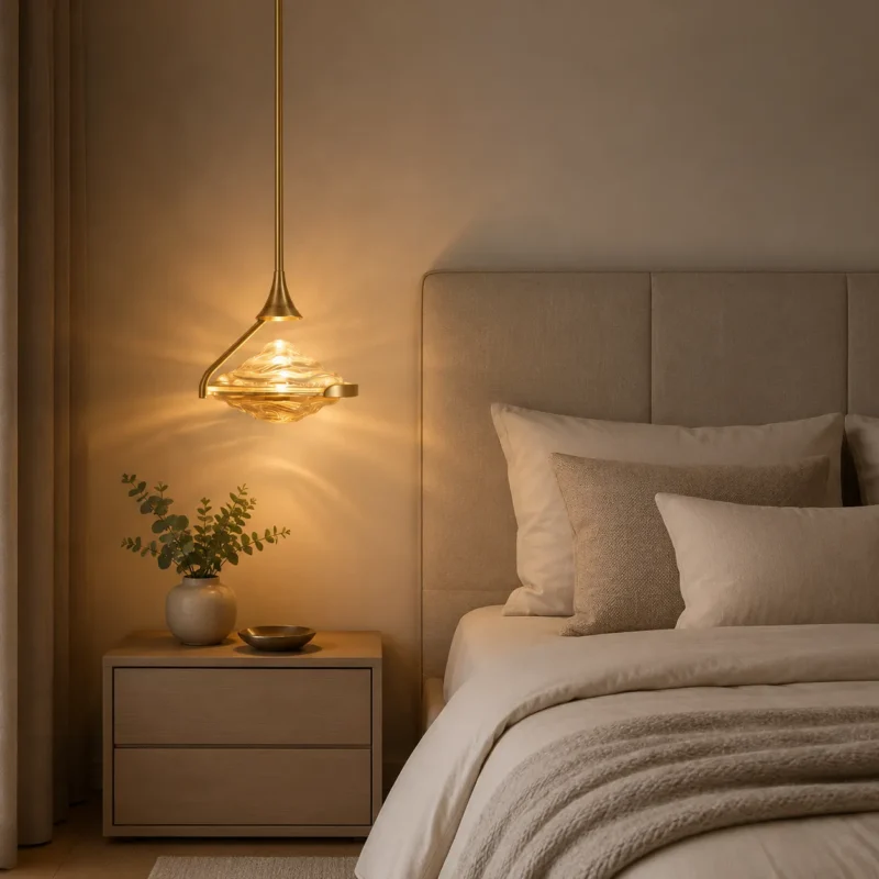 Art Glass Pendant Light | Modern Luxury Gold LED Ceiling Lighting Fixture - Image 4