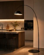 Modern Arc Floor Lamp | Minimalist Carbon Steel Light - Image 5