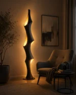 Flame Spiral Sculptural Floor Lamp | Modern Art Lighting - Image 5