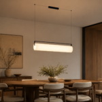 Modern Linear LED Pendant Light | Black & Soft White - Image 3