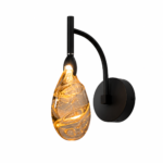 Modern LED Glass Wall Sconce | Copper Bedroom Wall Light