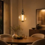 Glass Globe Pendant Light – Modern Chrome Iron LED Hanging Lamp - Image 5