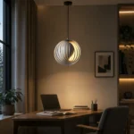 Orbital Ring Pendant Light – Modern Matte Silver Metal LED Ceiling Light - Image 5